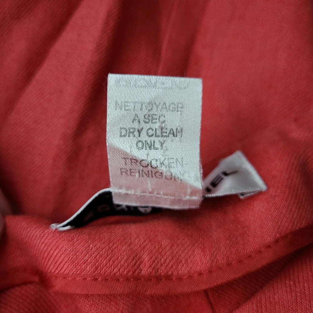 Sonia Rykiel Paris Coral Orange Linen Straight Pencil Vintage Skirt